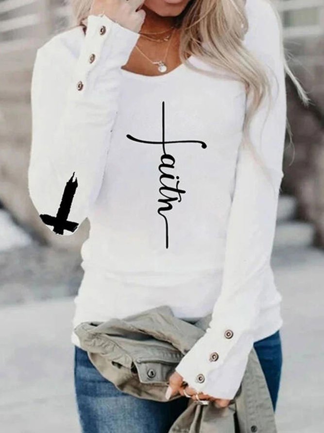 Fit Casual Letter Shirts & To...