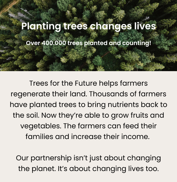 Planting trees changes lives. Over 400.000 trees planted and counting!