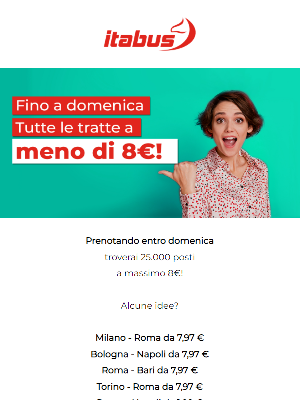 Itabus Tutte le tratte sotto 8€! Jekoo