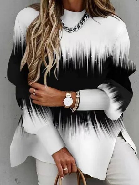 Cotton Blends Color Block Swe...