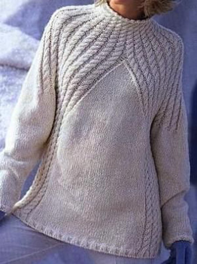 Cotton-Blend Long Sleeve Knit...