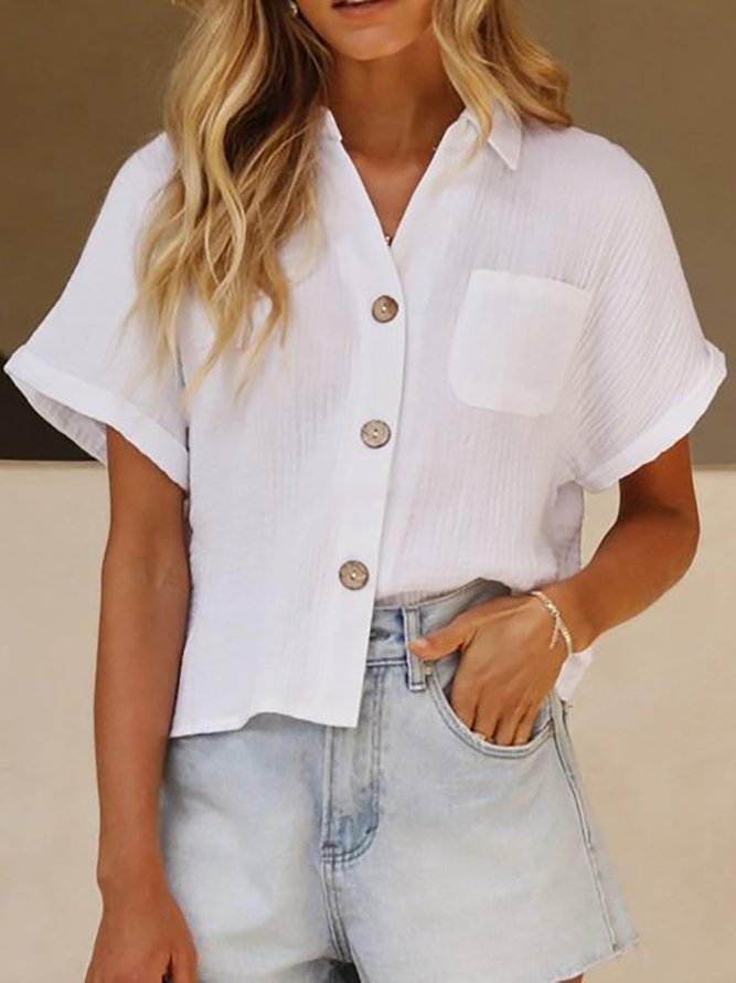 Sleeve Plain Shift Shirts & T...