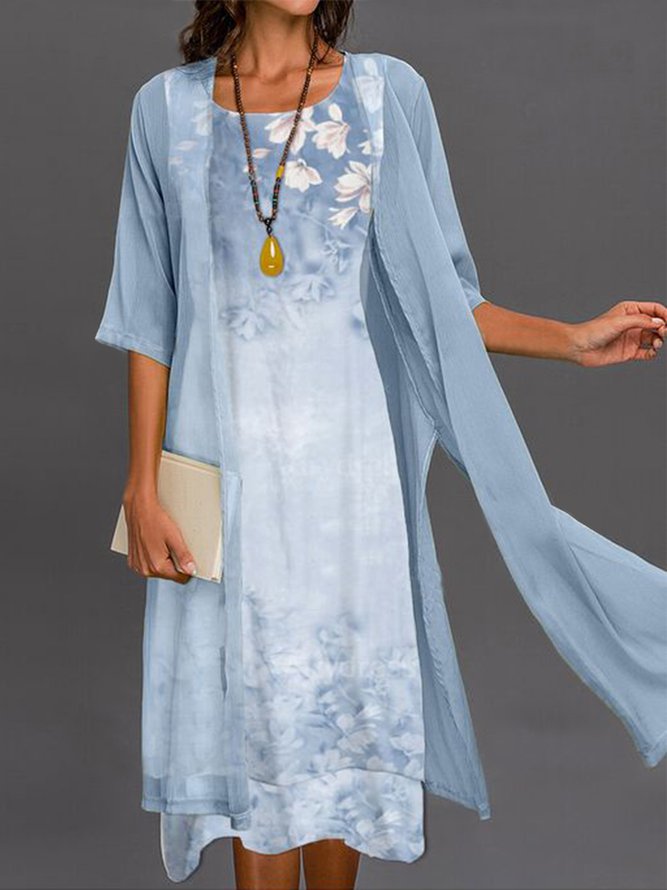Elegant Floral Dresses two-pi...