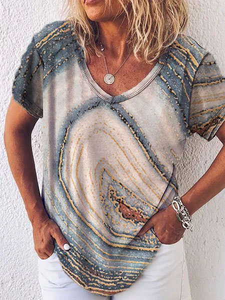 Cotton Blends V Neck Shirts &...