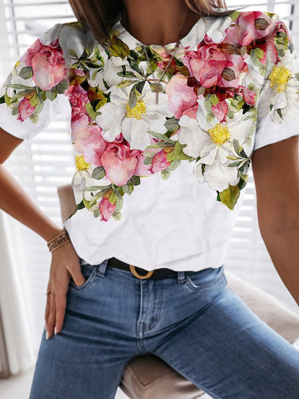 Neck Floral Vacation Shirts &...