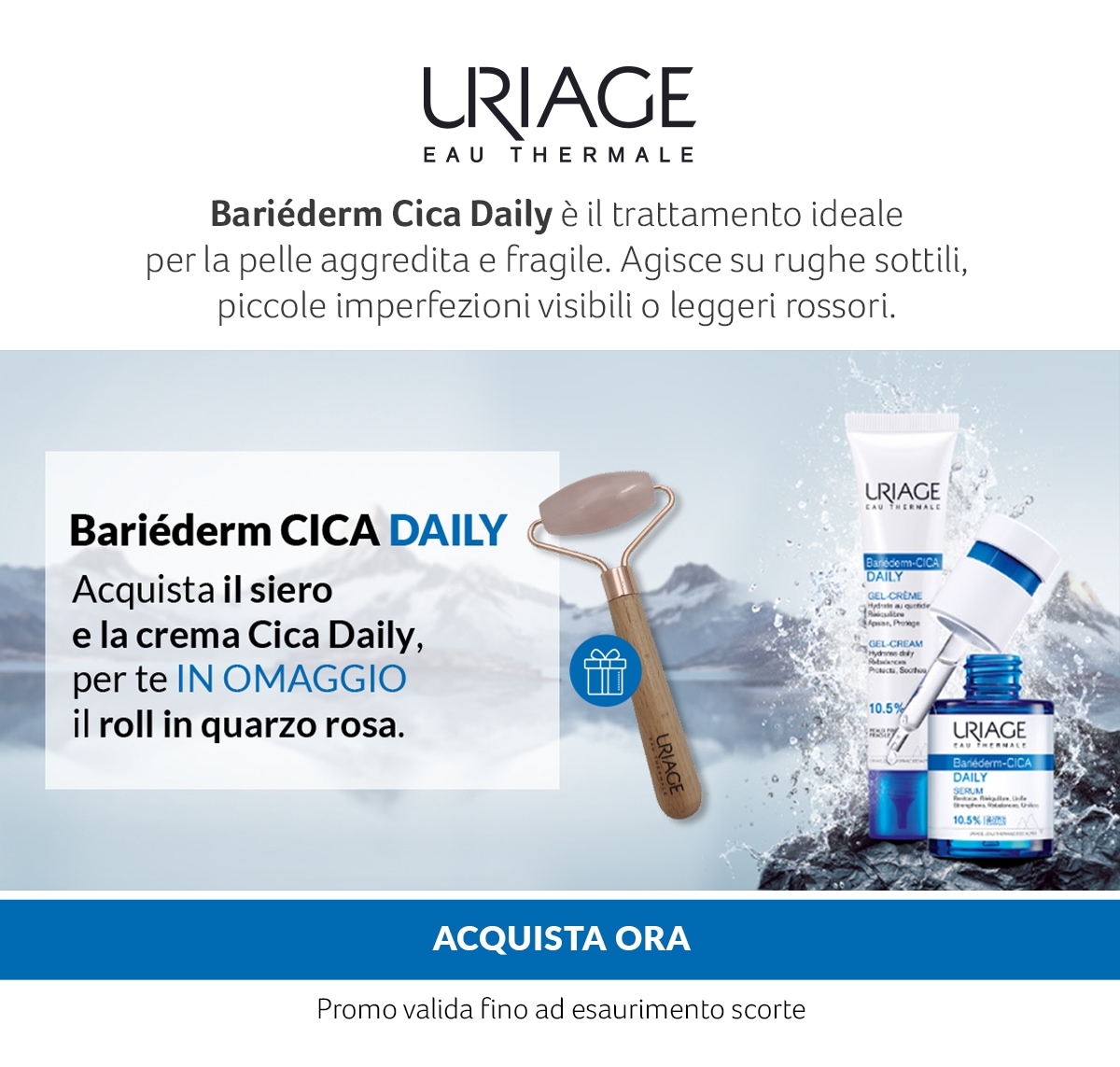 Bariderm Cica Daily. In OMAGGIO il roll in quarzo rosa