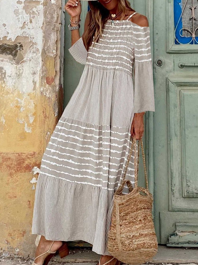 Geometric Casual Off Shoulder...
