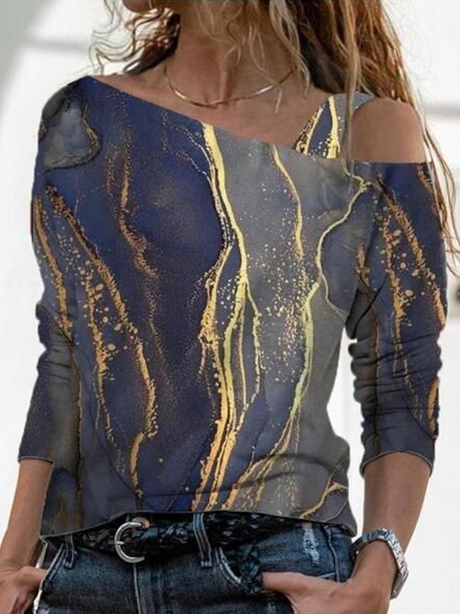 Ombre One Shoulder Shirts & T...