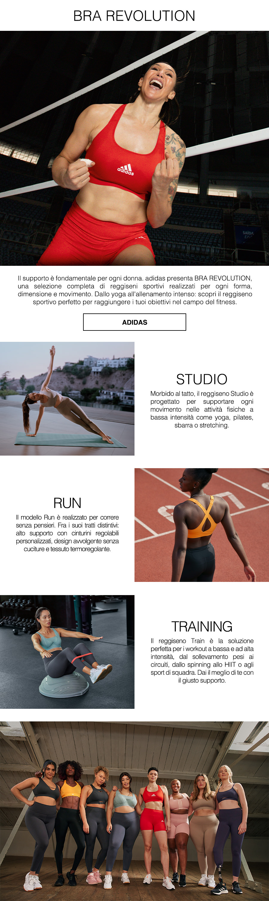 La selezione di reggiseni sportivi per ogni esigenza