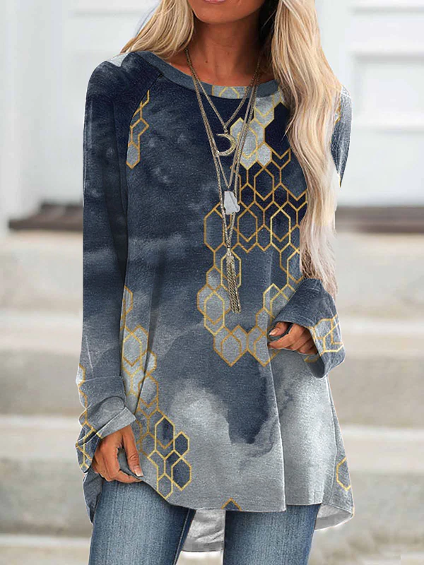 Casual Regular Fit Geometric ...