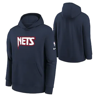 Felpa con cappuccio con logo Nike City Edition dei Brooklyn Nets - ragazzo