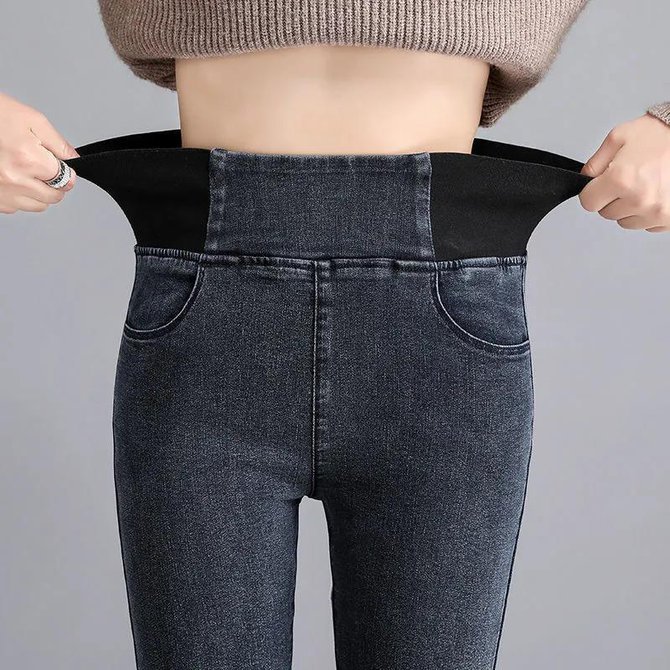 Stretch High Waist Cotton Ski...