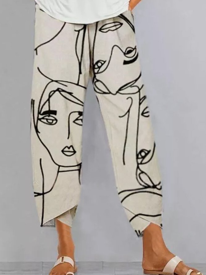 Solid Linen Loosen Vintage Pa...