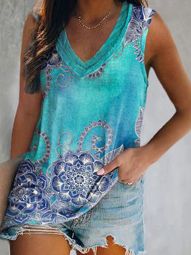 pattern loose top T-shirt Plu...