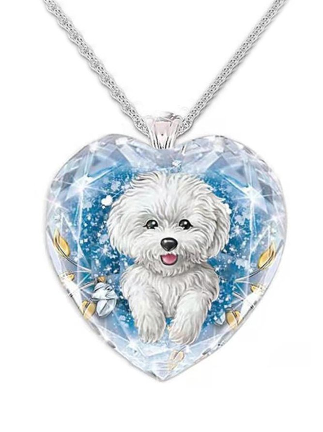     Crystal Animal Dog Neckla...