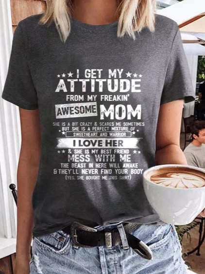 Neck Casual Cotton Blends T-s...