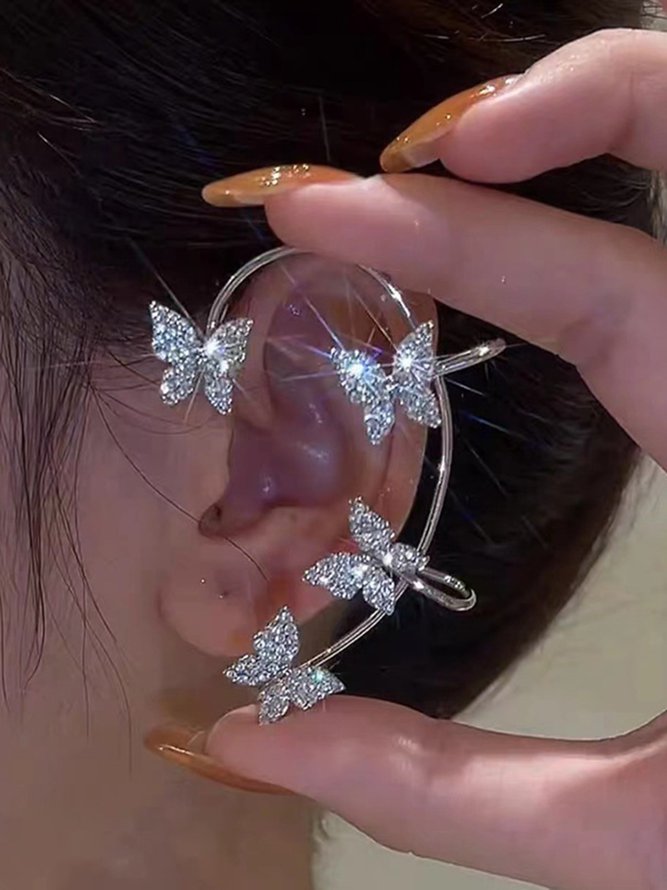 Rhinestone Butterfly Cuff Ear...