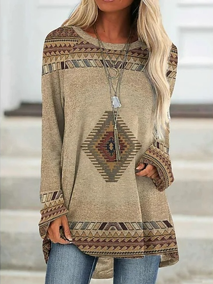 Loosen Casual Long Sleeve Tun...
