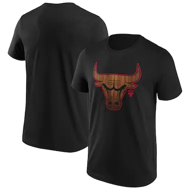 T-shirt con grafica in legno duro con logo Chicago Bulls Fanatics - Uomo