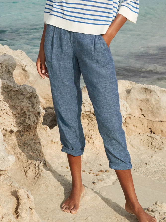 Casual Pockets Plain Buttoned...