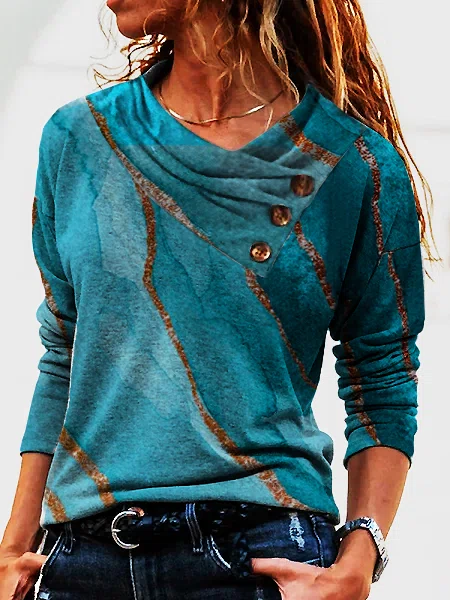 Abstract V Neck Basics Shirts...