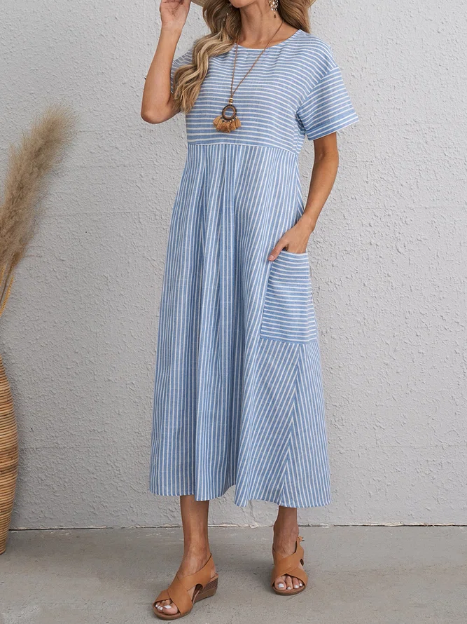          Casual Striped Dress...