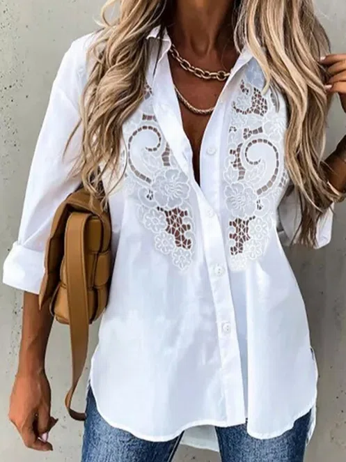 Collar Lace Patchwork Elegant...