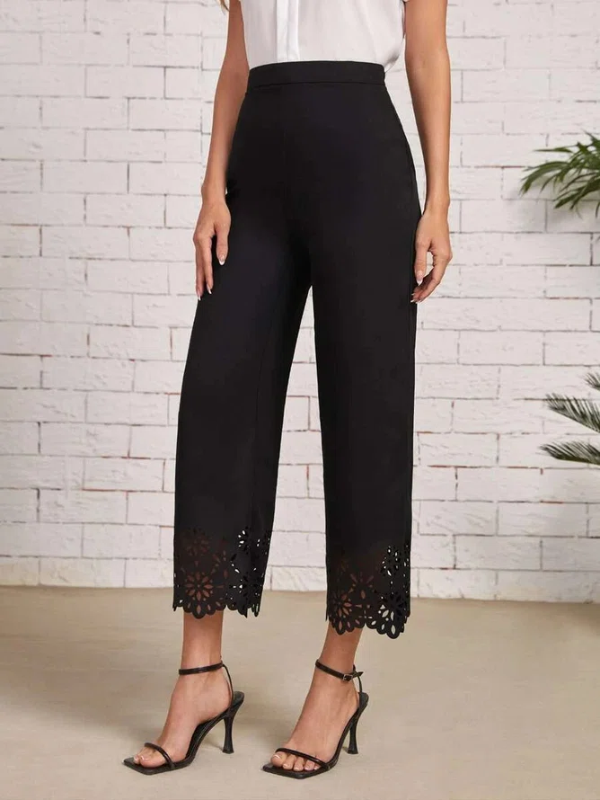 Color Casual Loose Wide Leg P...