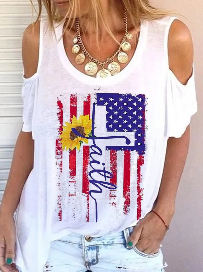 Cotton Blends Short Sleeve To...