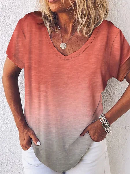 Neck Tie DyedCausal T-Shirt/T...