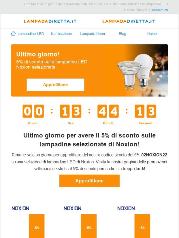 Ultimo giorno! Le offerte di Noxion sono quasi finite...