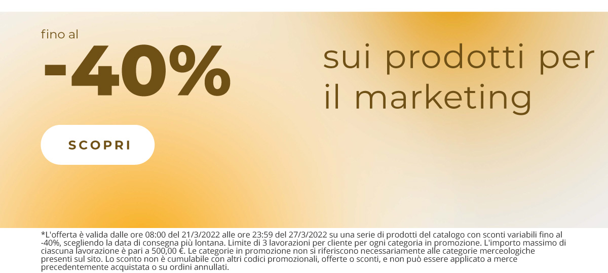 Crea l'evento perfetto, promuovi il tuo brand e risparmia fino al -40%