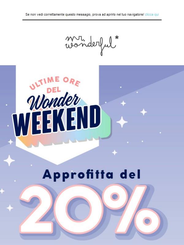 🏃 Corri! Il tuo 20% di SCONTO... vola via!