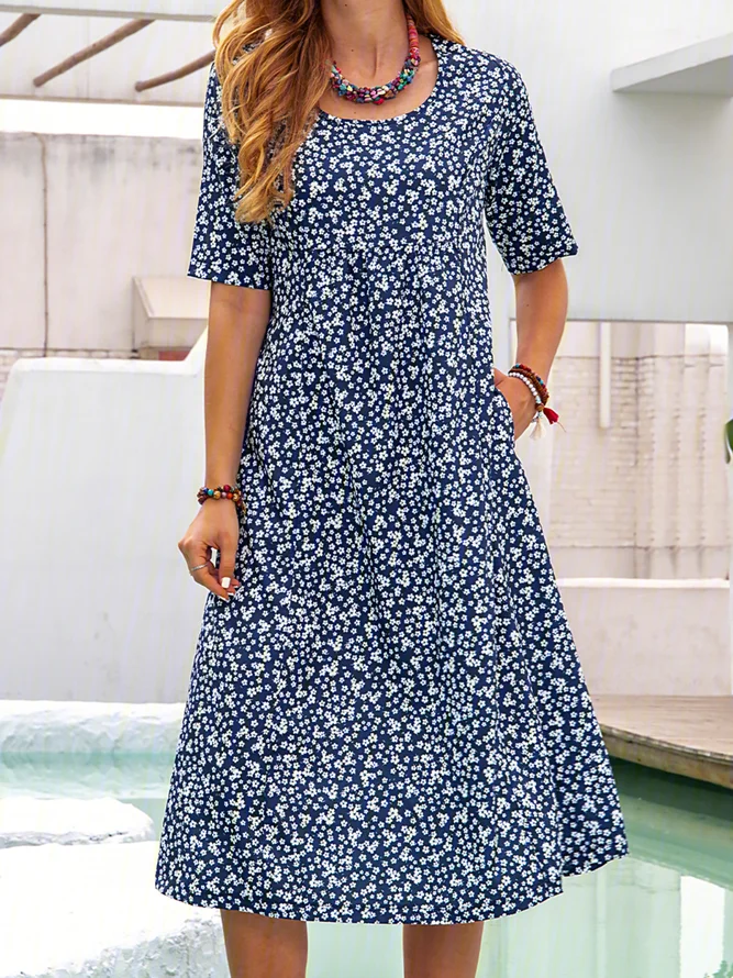 Short Sleeve Casual Midi Shir...