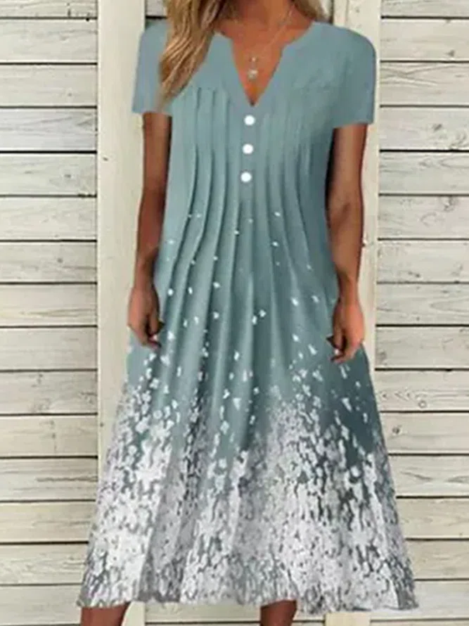 Vacation V Neck Short Sleeve ...