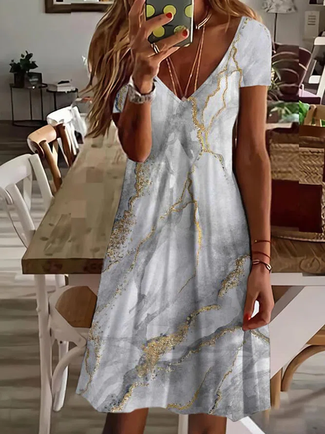 Vacation Short Sleeve Knit Dr...