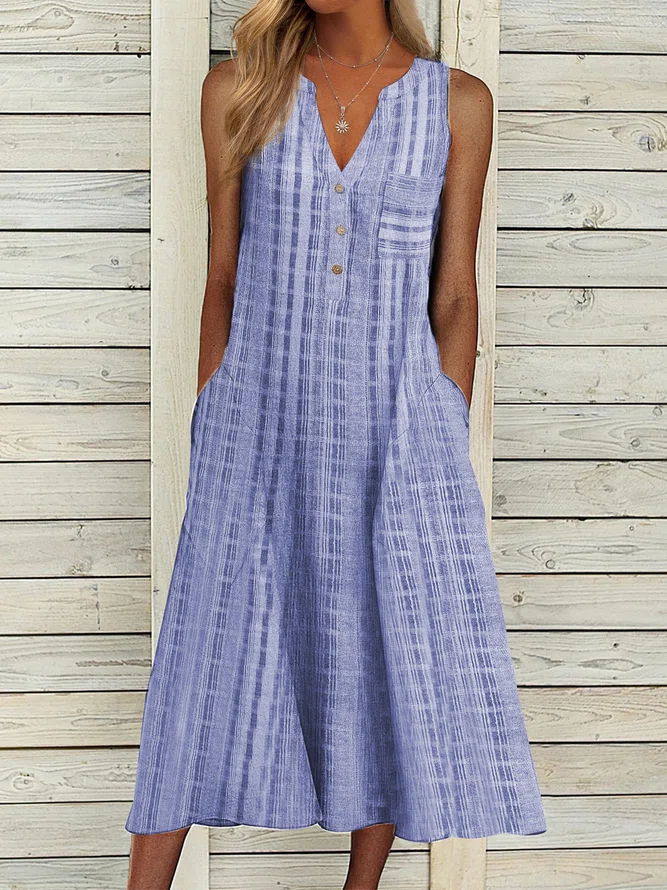 A-Line Sleeveless Casual Dres...