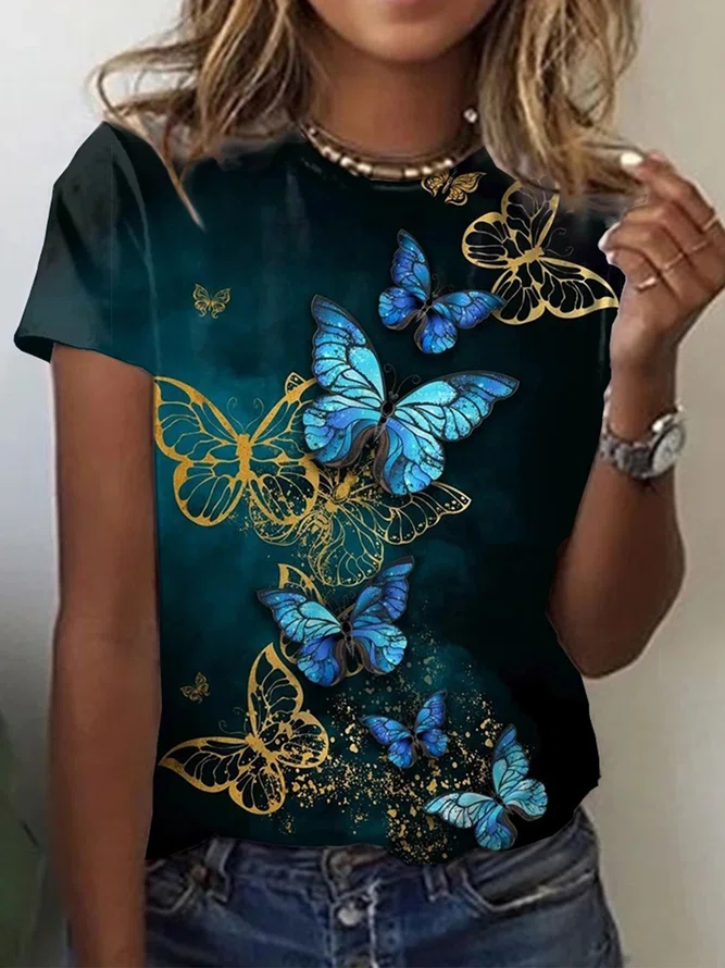 Neck Butterfly Daily T-Shirt/...