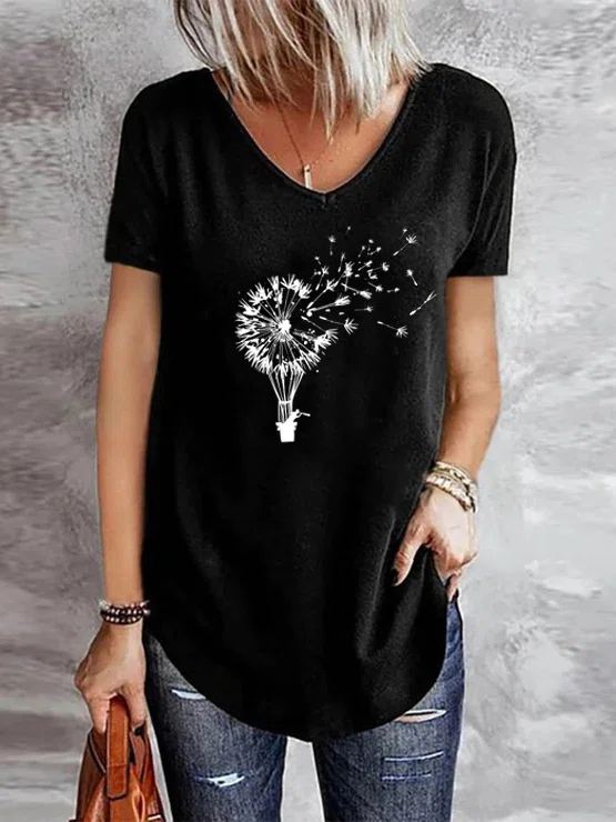 Dandelion V Neck Short Sleeve...