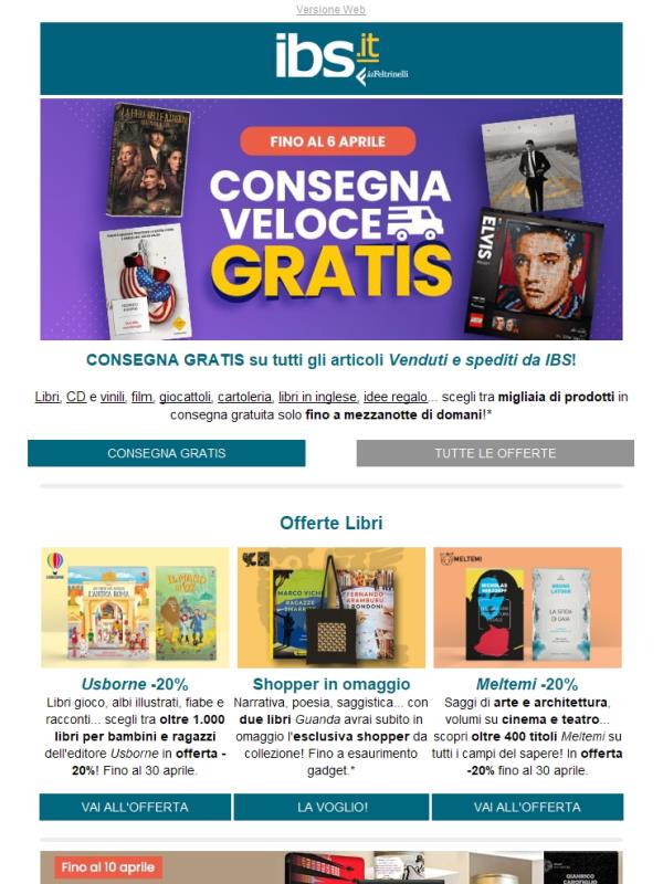 Consegna gratis per te