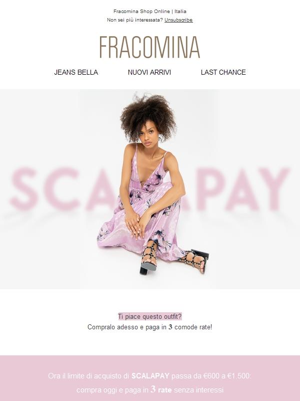 Fracomina e Scalapay: paga in 3 rate senza interessi | Jekoo