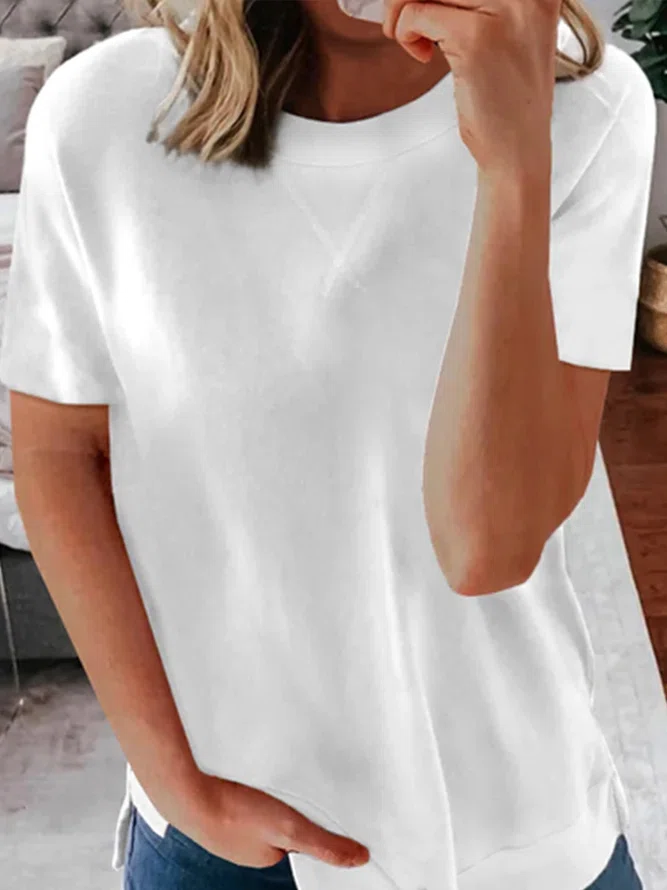 Loosen Casual Short Sleeve To...
