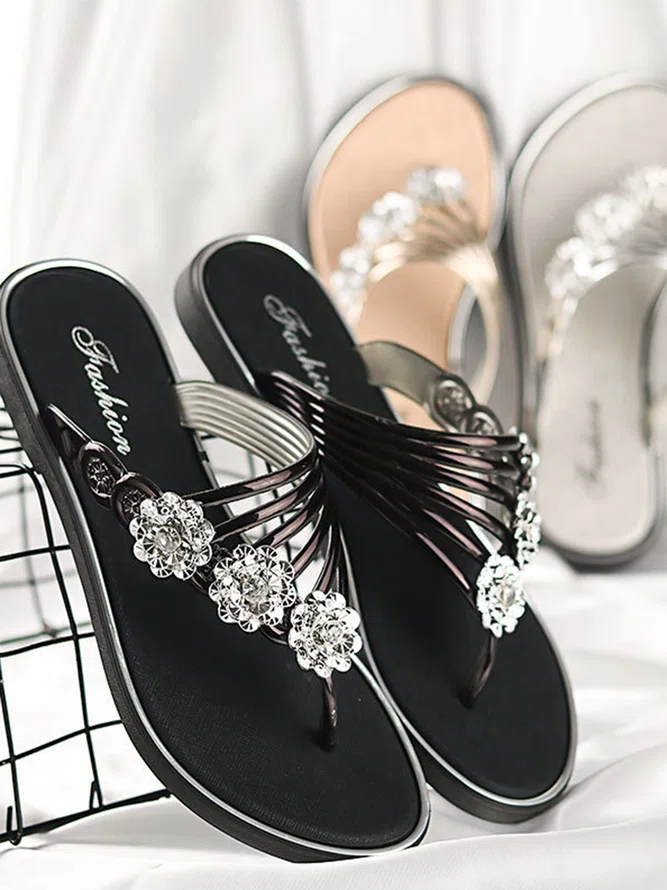 Women's Diamond Flat Thong Sa...