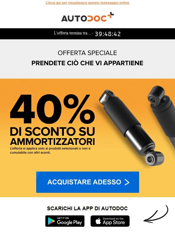 👋 Sono i Suoi nuovi ammortizzatori 😎 𝟒𝟎% di sconto!