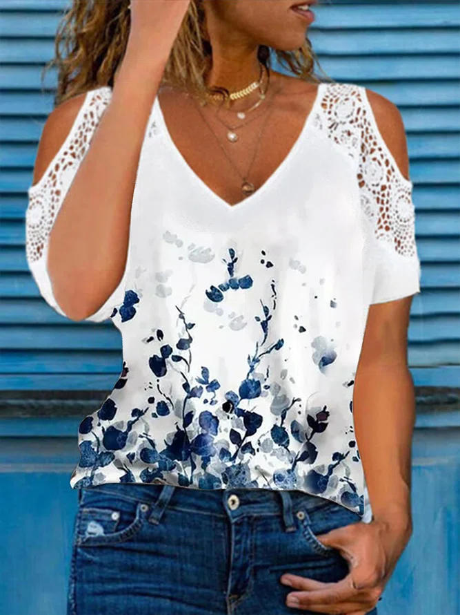 Floral Lace Vacation T-Shirt/...
