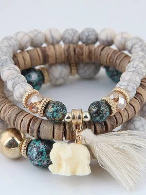 Vintage Boho Beads Tassel Bra...