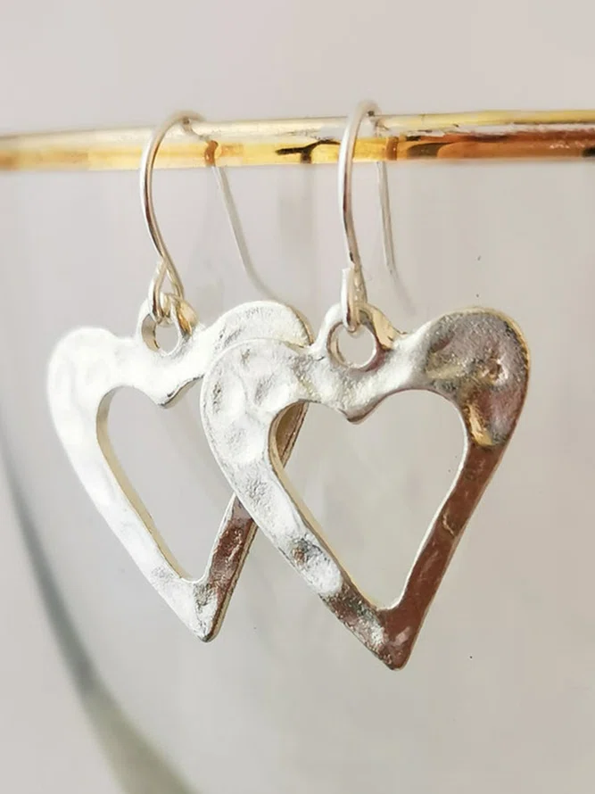 JFN Vintage Alloy Heart Earri...