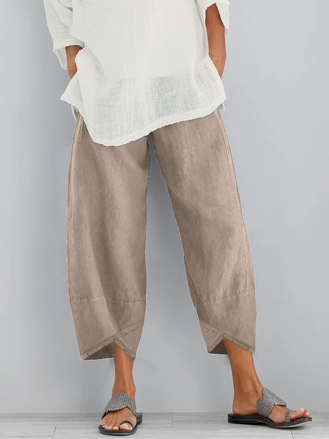   JFN Solid Casual Capris Pan...