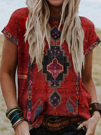 Tribal Casual Mexican T-Shirt...