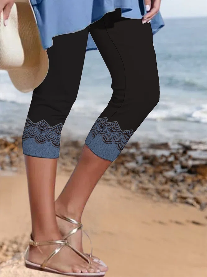 JFN Tribal Casual Capris Legg...